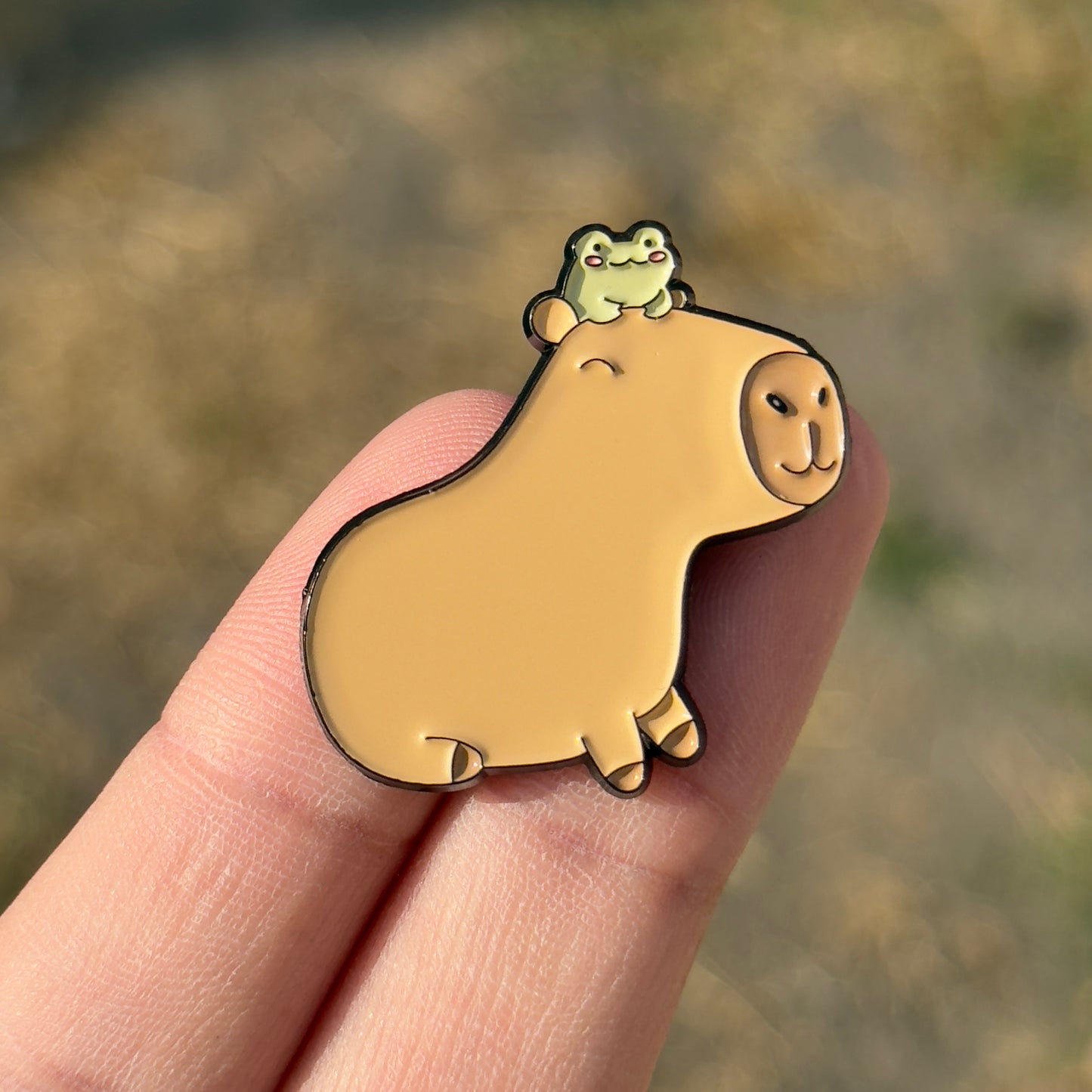 Capy & Frog pin