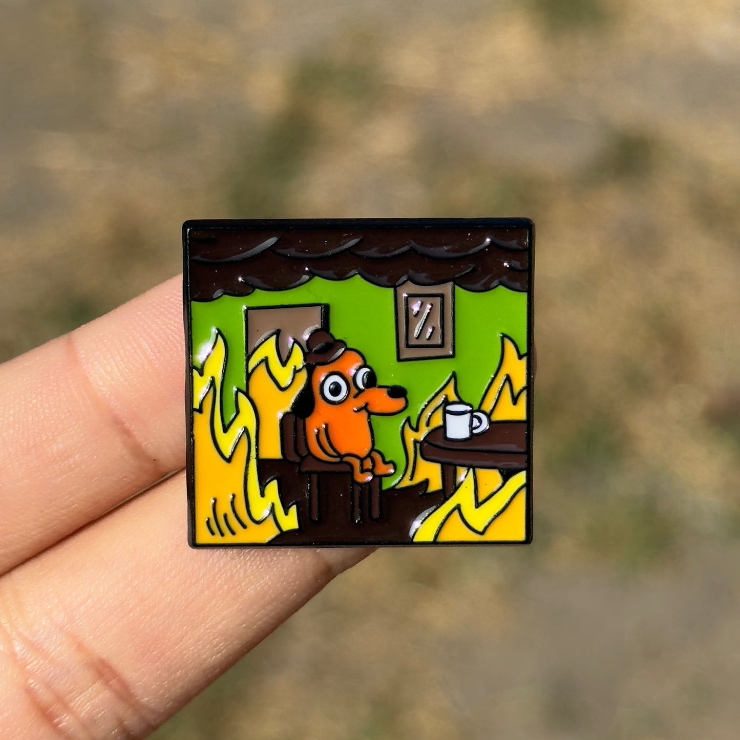This is fine meme pin