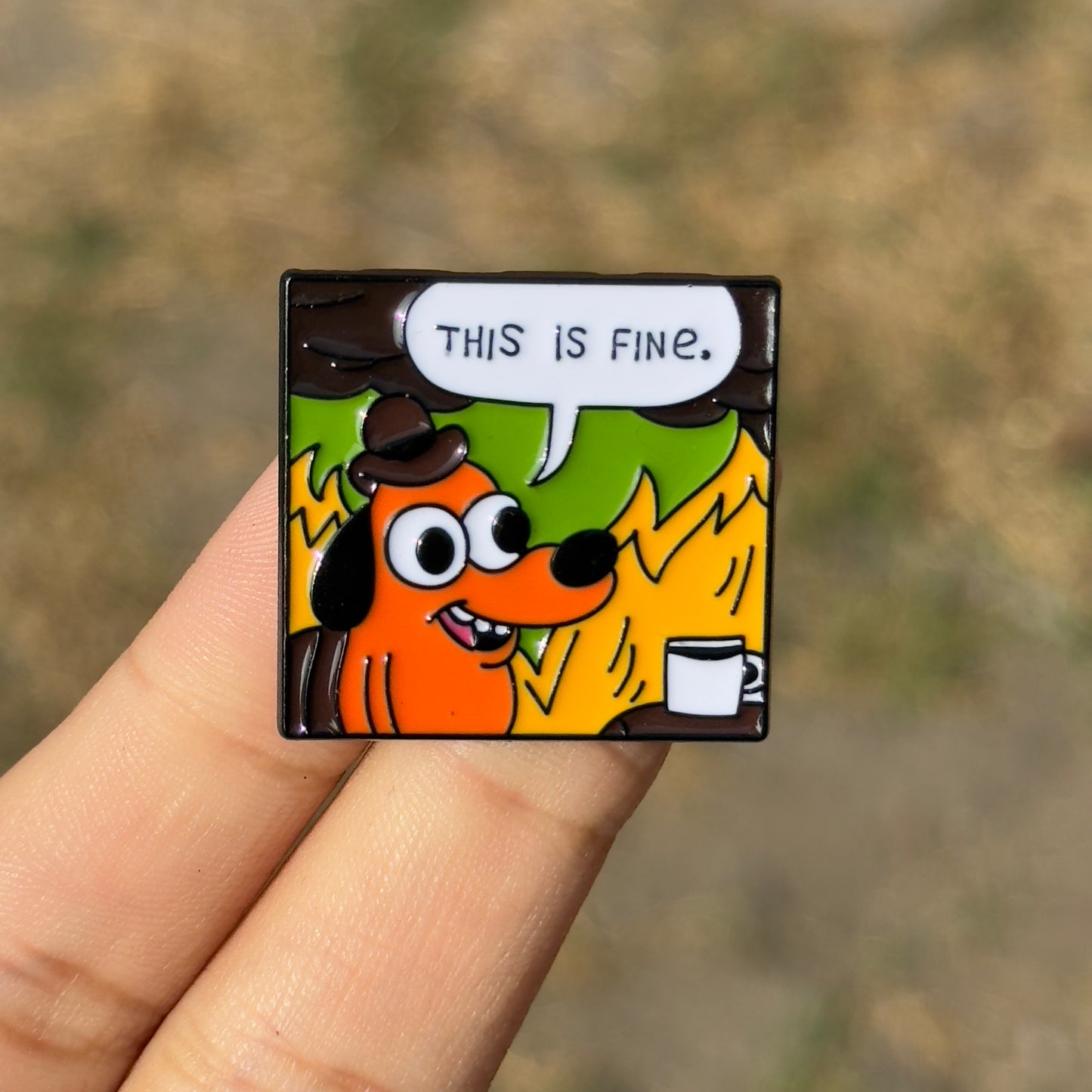 This is fine meme pin