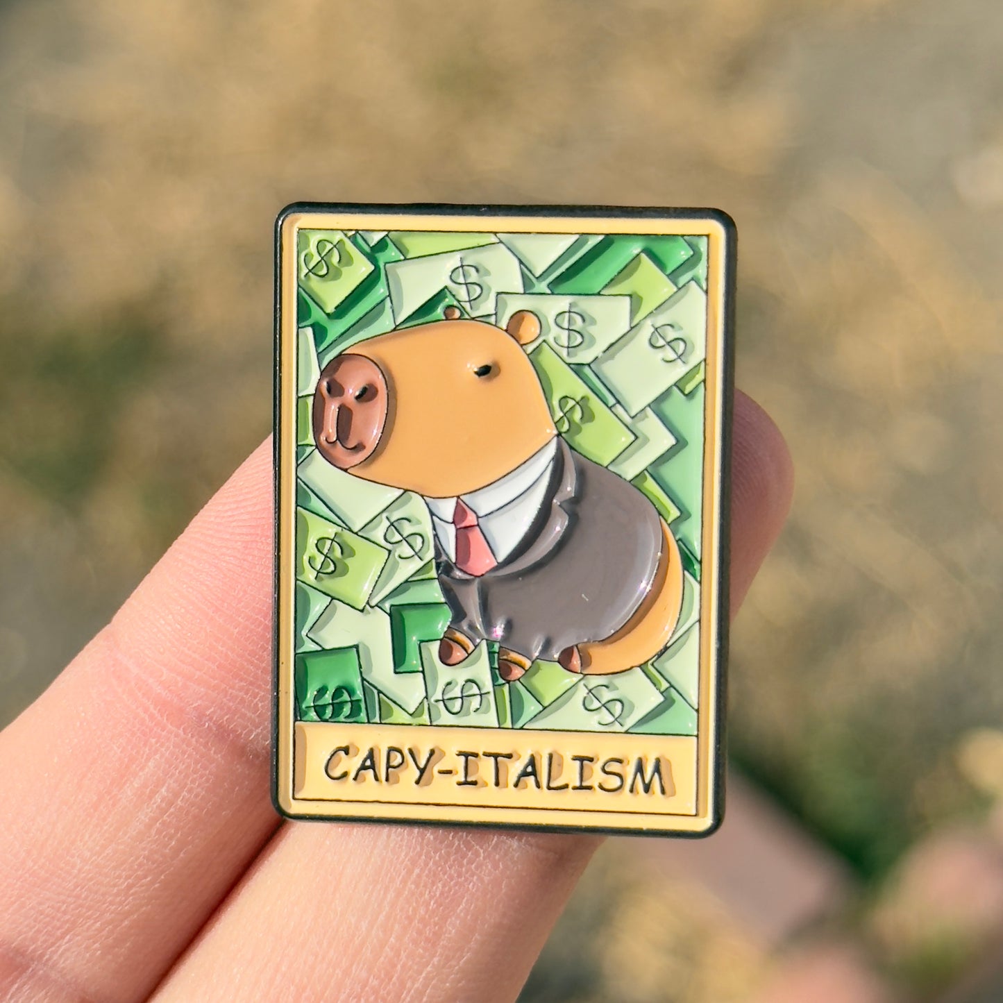 Capy-Italism pin