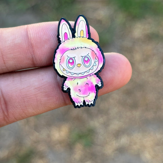Yellow/pink Monster pin
