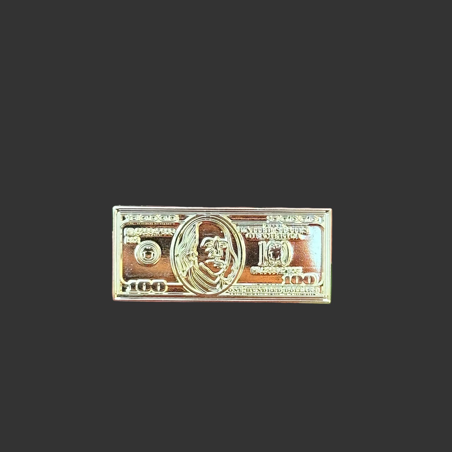 Golden $100 pin