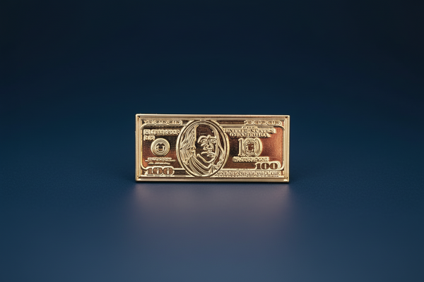 Golden $100 pin