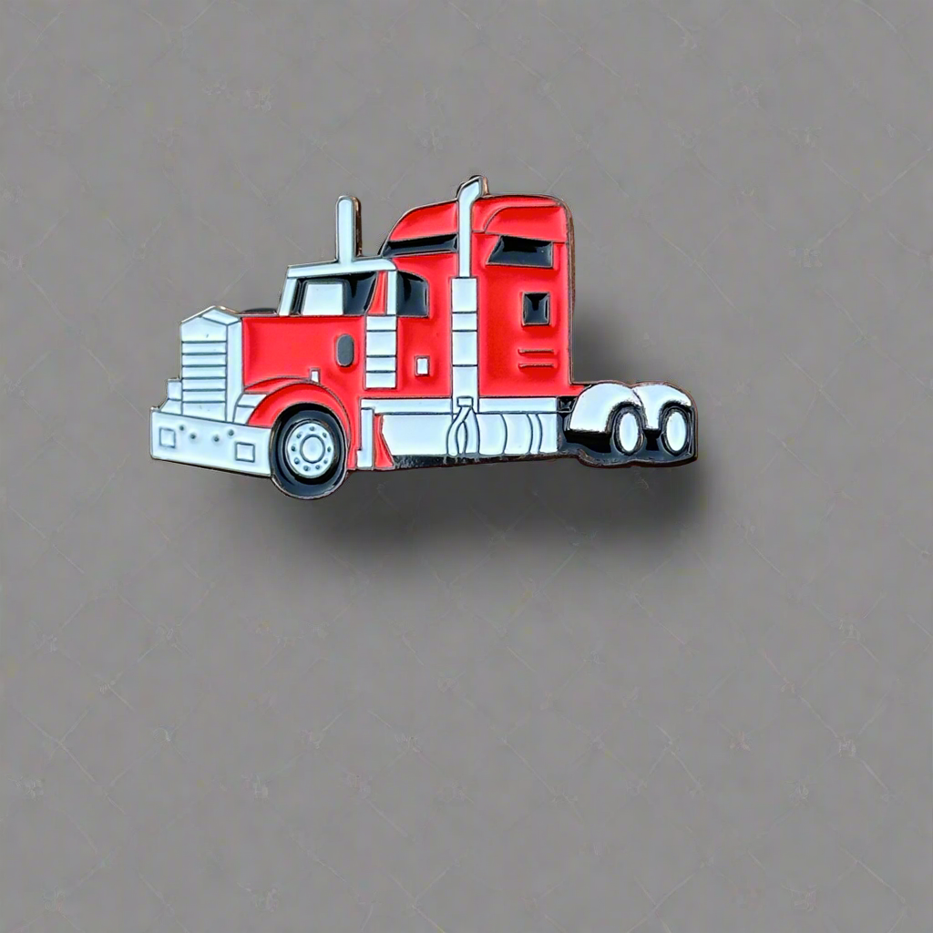 Red Semi-Tractor pin