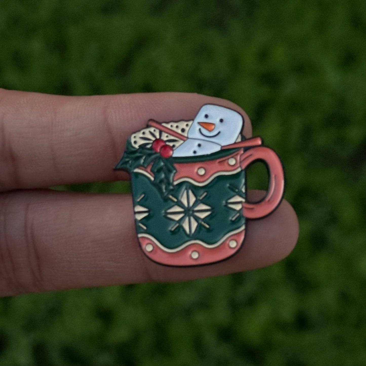 Christmas cup pin