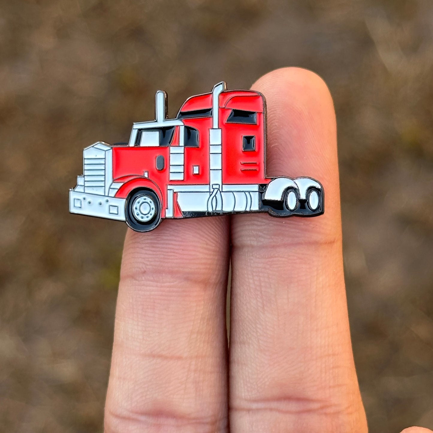 Red Semi-Tractor pin